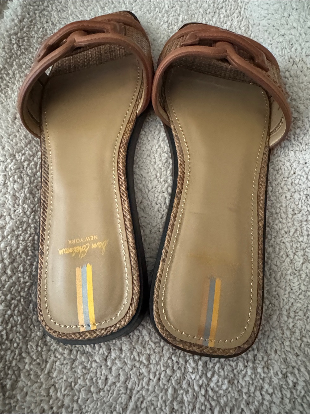 Sam Edelman Brown Woven Leather Slide Sandals - Picture 3 of 6